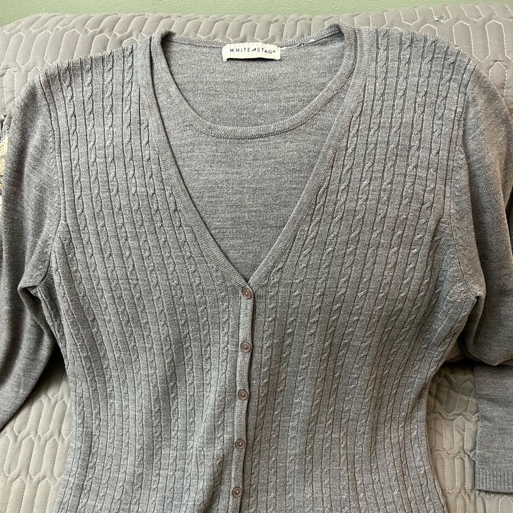 Gray Two Layer Cardigan - image 1